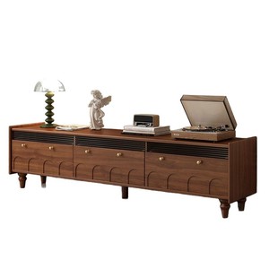 Mueble para TV de Madera Maciza de Estilo Retro Americano con Almacenamiento, Aparador para Sala de Estar, Diseño Vintage - Product Image 5