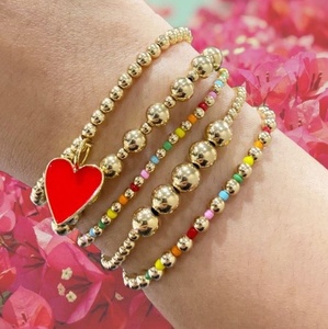 Bracelet vintage personnalisé en gros, plaqué or 18 carats, bijoux en acier inoxydable, bracelet à perles, cadeau pour femme - Product Image 4