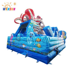 WINSUN Château gonflable avec toboggan et parcours d'obstacles en PVC, thème bateau pirate pieuvre, taille personnalisée, installation facile - Product Image 4