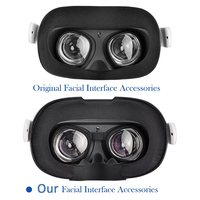 Accessoires VR pour Oculus Quest 2 : Support d'interface faciale, coussin facial en mousse 3D de remplacement, protection