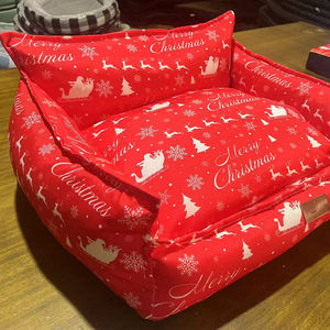 Sofá cama con estampado personalizado para mascotas, sofá suave y grande de poliéster de lujo para perros y cachorros - Product Image 2