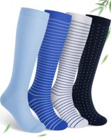 Chaussettes de compression en bambou, hauteur genou, 15-20 mmHg, douces, respirantes, haute qualité, pour longs voyages, grossesse