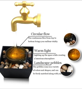 <span class=keywords><strong>Fontana</strong></span> da Tavolo Creativa a Cascata USB, Rubinetto Magico Dorato con Effetto Acqua Fluttuante Invisibile, Decorazione con Flusso d'Acqua - Product Image 4
