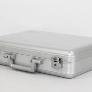 Custodie per attrezzi impermeabili in alluminio portano scatole di immagazzinaggio a guscio rigido custodia custodia inserto in schiuma personalizzato per attrezzatura organizzatore argento