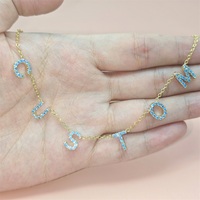 Collier avec pendentif personnalisé en zircon coloré Lateefah 2023, lettre initiale