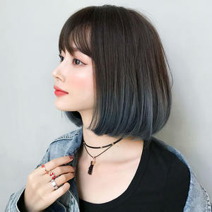 Pelucas 7JHH, Pelucas Cortas Bob Ombre Azul <span class=keywords><strong>para</strong></span> <span class=keywords><strong>Mujer</strong></span>, Venta al por Mayor, 150% 180% <span class=keywords><strong>de</strong></span> Densidad, Pelucas Bob Sintéticas sin Frente <span class=keywords><strong>de</strong></span> Encaje - Product Image 2