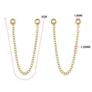14K altın dolgulu 2 "kablo zinciri kulak W/4mm boncuk çift yüzük DIY damızlık püskül zincir tel küpe hipoalerjenik Piercing takı - Product Image 3