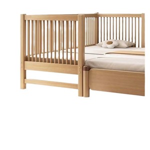 Modern <strong>Designed</strong> Large Kids' Bed with Seamless Side Guardrails Solid Wood Widened Spliced <strong>Crib</strong> for Living Room or Park Use - Product Image 5