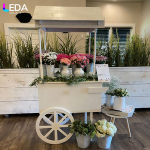 LEDA Modern Custom Wedding Party Decor &Supplies Simple Style White Acrylic <b>Candy</b> <b>Cart</b> With Wheels - Product Image 4