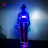 Mode unisexe MJ Cowboy Dance LED Costumes Luminous Western Style Adult Stage Party Wear for Ballroom Performance