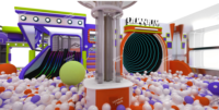Aire de jeux multifonctionnelle pour enfants de 450 m², trampoline, toboggan, fosse à balles Mario, fosse à sable, aire de jeux intérieure, fabrication directe en usine, personnalisable