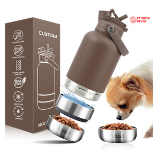 3 in 1 Portable Travel 32oz Outdoor <strong>Dog</strong> <strong>Drinking</strong> Bowl Stainless Steel Pet <strong>Bottle</strong> and Puppy <strong>Dog</strong> Water <strong>Bottle</strong> - Product Image 1