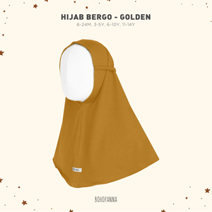 Hijab BOHOPANNA Golden Bergo pour filles, couleur unie, tenue modeste quotidienne, tissu en coton, toutes saisons, 6-24 mois, 3-5 ans, 6-10 ans, 11-14 ans - Product Image 2