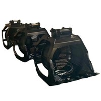 Godet de criblage pour pelle hydraulique 12T, tambour à mailles fines, châssis ouvert, bras à barres plates, coque courbée, noir brillant