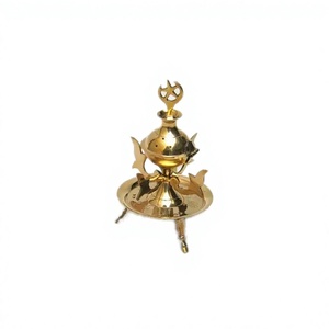 High Quality Polished Antique Brass Metal <b>Cone</b> <b>Incense</b> <b>Burner</b> Lightweight New Trendy Design Matt Gold Handmade India - Product Image 1