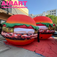 Hamburger gonflable populaire, hamburger alimentaire gonflable personnalisé pour la publicité