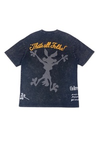 Men's Oversized Cartoon Printed T-Shirt <b>Short</b> <b>Sleeve</b> O-Neck Street Style Black Cotton Jersey Fit - Product Image 3