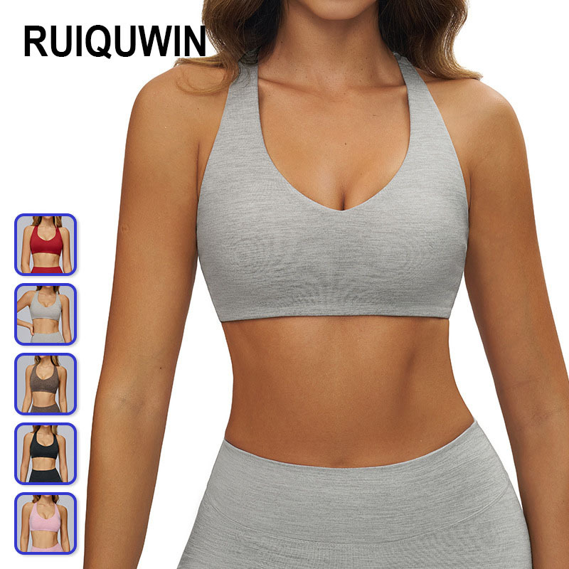 RUIQUWIN Wholesale Women's High-Support Push-Up Yoga Bra Outdoor Breathable Sexy Tight Sports Bra for Fitness Running Workout