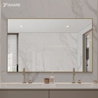 Miroir de salle de bain rectangulaire en alliage d'aluminium épaissi personnalisé moderne Cuvette décorative murale pour maison hôtel pour salle de sport et toilettes