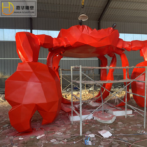 Escultura de Cangrejo de Fibra de Vidrio Jiahua, Gran Escultura de Animal para Exteriores, Montaje en Suelo, Modelo Irregular Hecho a Mano - Product Image 1