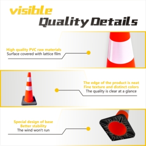 700毫米重型PVC交通锥，用于户外活动、道路施工和高速公路维护 - Product Image 3
