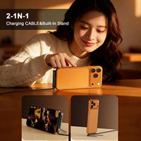 Cable de Datos USB 2 en 1 de 65W con Soporte Plegable para Teléfono, Carga Rápida USB a USB C, Tipo-C, con Soporte de Escritorio Integrado para Huawei y OnePlus