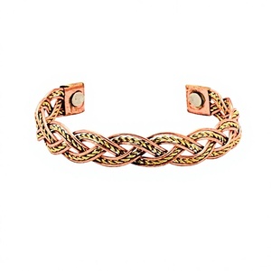 High Quality Vintage Handicrafts Women's Fashion Brass <b>Copper</b> Cuff <b>Bracelet</b> Twisted Wire 2 Color Custom Logo Direct Manufacturer - Product Image 2
