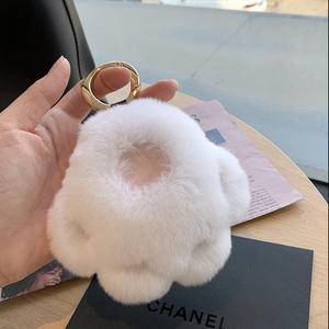 Prezzo di fabbrica vera Rex pelliccia di coniglio luce portachiavi morbido zampa gatto artiglio peluche portachiavi per la ragazza regali per bambini giocattoli auto ciondolo chiave - Product Image 2