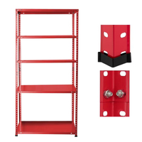 Étagères en acier à 4 niveaux sans boulons/rivets, galvanisées, revêtement en poudre, réglables, robustes, antirouille, durables, faciles à installer