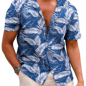<span class=keywords><strong>Chemise</strong></span> hawaïenne à manches courtes et à revers personnalisée de <span class=keywords><strong>grande</strong></span> <span class=keywords><strong>taille</strong></span> pour hommes en popeline anti-rides imprimée en 3D - Product Image 1