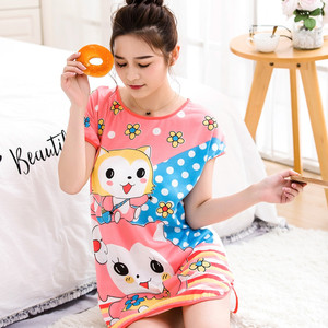 Camisón de Verano Barato de Manga Corta con Dibujos Animados, Pijama Informal para Mujer, Camisón para Dormir, Vestido de Noche Bonito para Adolescentes y Niñas - Product Image 5