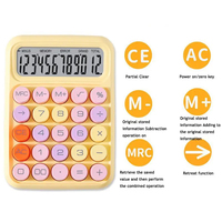 Calculatrice de bureau mécanique 2024 pour enfants, colorée, adorable, avec 12 grands affichages numériques, idéale pour les étudiants