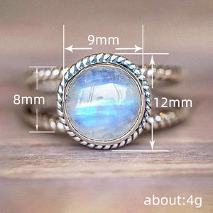 Anillo de plata 925 con piedra lunar H281, engaste de bisel, anillo unisex con piedra preciosa para uso diario - Product Image 4