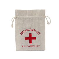Kit anti-gueule de bois en coton et lin de haute qualité, sacs de bienvenue personnalisés avec logo pour les invités de mariage