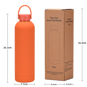Vente 750ml Double couche en <span class=keywords><strong>acier</strong></span> inoxydable isolé poignée portable Sports de plein air bouteille d'eau Logo personnalisé disponible petite bouche - Product Image 5