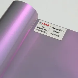 E-CUAN Waterproof Sticker Car Vinyl Wrap Vehicle Color Changing Film Self Healing Film Dream Grey Purple