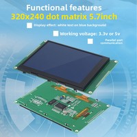 Module d'affichage LCD HUIJING 5,7 pouces 320x240 avec contrôleur COB RA8835, rétroéclairage LED STN à fond bleu, parallèle 8 bits