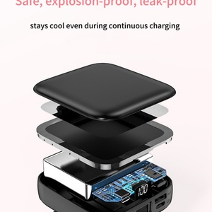Batería Externa Portátil Mini de Alta Capacidad 3 en 1 con Espejo, Cables USB Tipo C, Carga Rápida, Batería de Polímero de Litio, Entrada de CA - Product Image 4