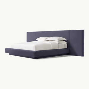 Cama <span class=keywords><strong>de</strong></span> Plataforma Tapizada Estilo Americano Moderno <span class=keywords><strong>Paramount</strong></span>, Panel <span class=keywords><strong>de</strong></span> Pared Tapizado Extra Ancho, Fondo <span class=keywords><strong>de</strong></span> Lino Suave <span class=keywords><strong>de</strong></span> Lujo, Estructura <span class=keywords><strong>de</strong></span> Cama King Size - Product Image 4