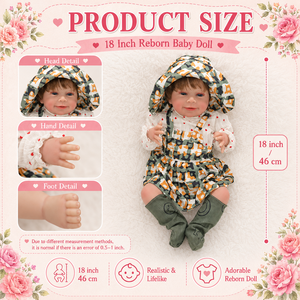 BAkwbwBY Muñeca <span class=keywords><strong>Reborn</strong></span> 18 Pulgadas 45CM Bebé Realista Tamaño Niño Personalizable OEM ODM Fábrica Mayorista Proveedor B2B Regalo - Product Image 3