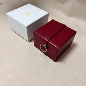 Boîte à bijoux rouge de luxe pour femmes, directement de l'usine, emballage cadeau de luxe, coffret complet avec accessoires pour pendentif, bracelet et jonc. - Product Image 2
