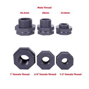 Connecteur en PVC de réservoir d'eau avec joint en caoutchouc filetage femelle joint de baril d'eau adaptateur de bassin d'aquarium - Product Image 2