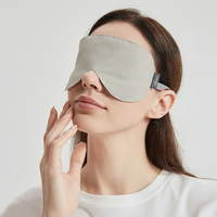 Masque pour les yeux en tissu tissé en fibre d'argent, réglable, respirant, relaxation, soulagement, noir, nuit, réutilisable, pour dormir