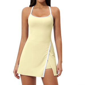 Robe de tennis athlétique respirante et anti-humidité PASUXI prête à être expédiée, coupe ajustée, haute élasticité, séchage rapide, jupe de yoga - Product Image 6