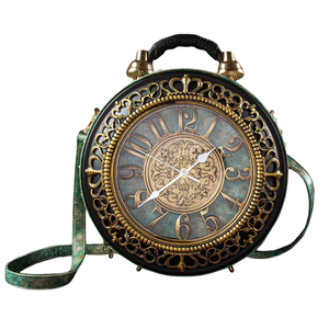 Women Vintage <b>Clock</b> Round Clutch Purse Top Handle Alarm <b>Clock</b> Evening <b>Bag</b> Zipper Crossbody <b>Bag</b> for Wedding Cocktail - Product Image 1