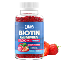 Bonbons gélifiés à la biotine et aux vitamines, saveur fraise, OEM ODM, pour les marques de compléments beauté