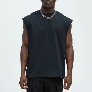 Canotta Estiva da Uomo con Design Personalizzato Gilet in <span class=keywords><strong>Cotone</strong></span> 100% a Grammatura Pesante T-shirt Senza Maniche - Product Image 1