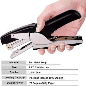 Engrapadora con 1000 grapas - Engrapadora tipo alicates que ahorra un 60% de energía, ideal <span class=keywords><strong>para</strong></span> encuadernar en casa, la escuela o el almacén - Product Image 3
