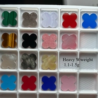 Dubai Wholesale Gems Heavy Clover Stone 13x13x2.1mnm 1.2g Pink Mop Shell Cut Flower Shape for Jewelry Decoration With Zircon