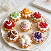 Handgemaakte bloeivormige eiertaart geurkaars van sojawas, fruitdessert crème aromatherapie kaars voor verjaardag, koffieshop cadeaus